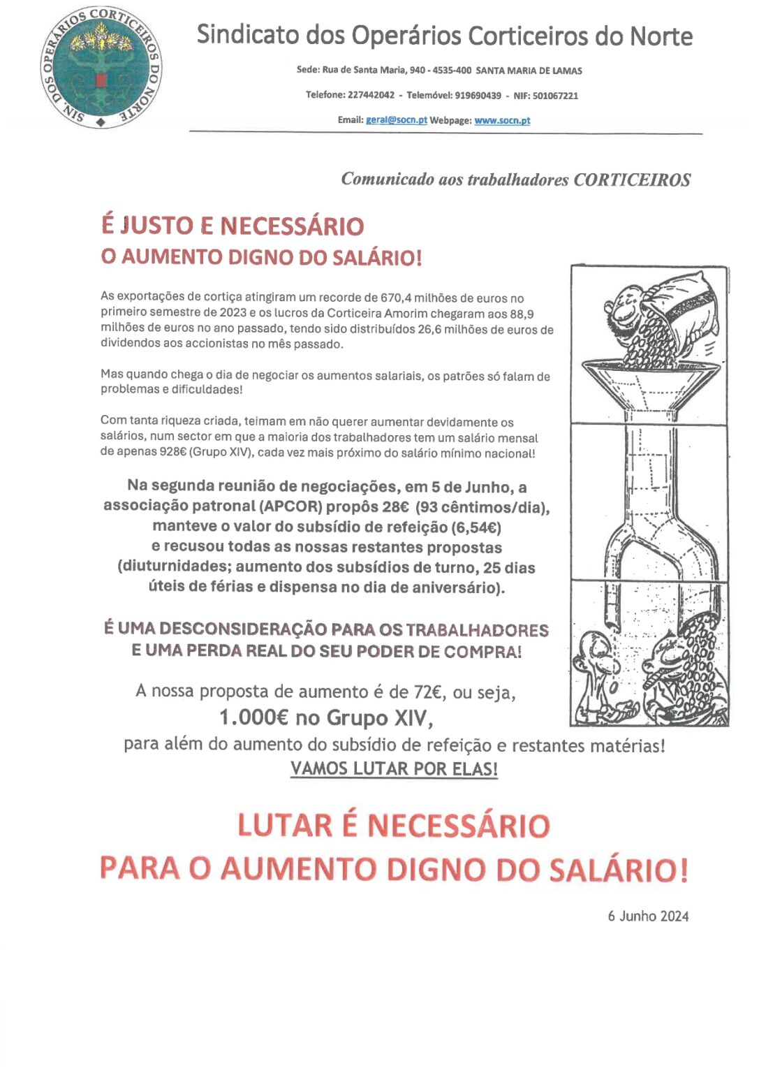 e justo e necessario o aumento digno do salario